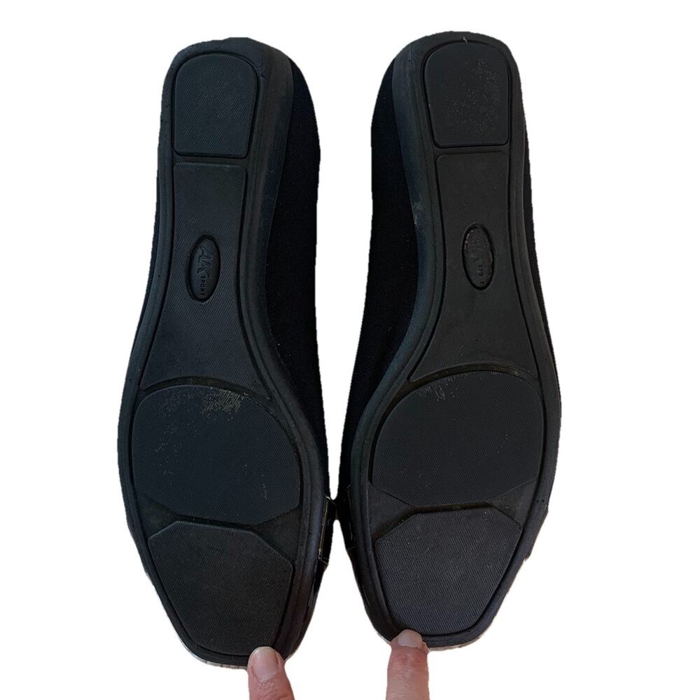 Anne Klein Black Flats with Silver Accents - Picture 6 of 10